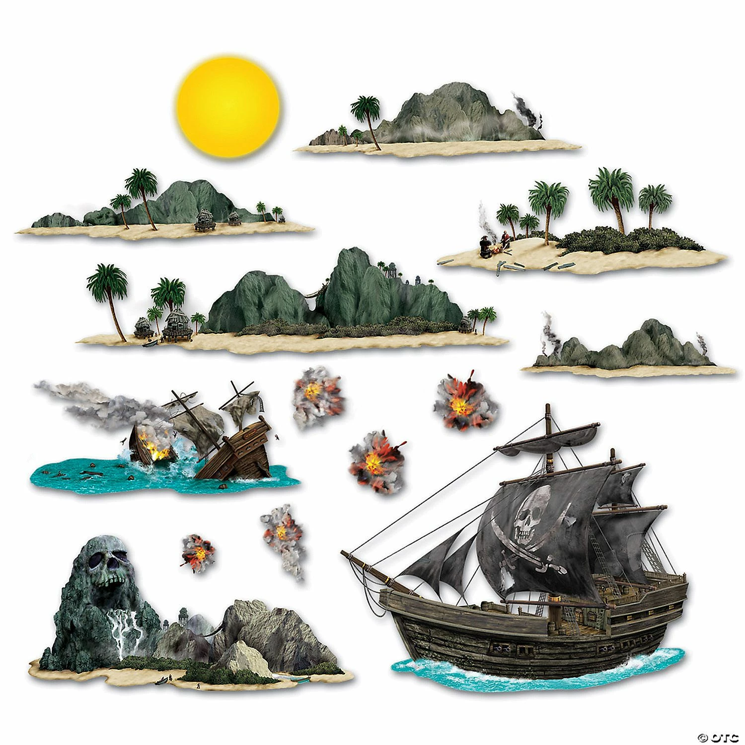 Pirate Ship & Island Props 3 Pirate Ship & Island Props