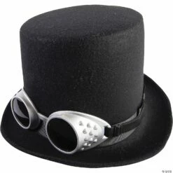 Steampunk Hat W/Goggles-Black