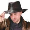 Fedora Leather-Look - Black -SpookyCrafts Shop fw8181bk