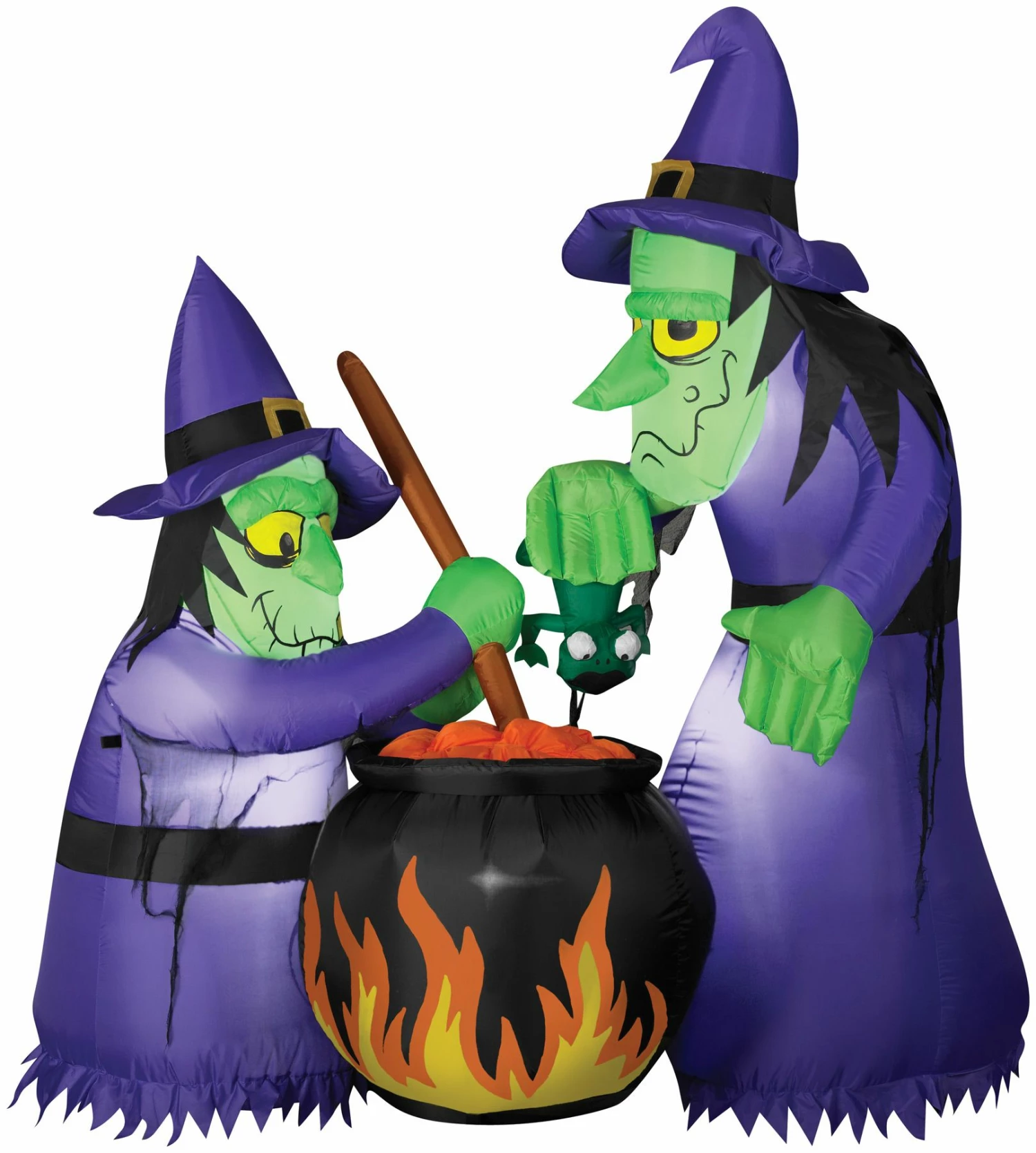 Airblown Double Bubble Witches With Cauldron Inflatable 3 Airblown Double Bubble Witches With Cauldron Inflatable