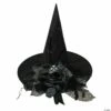 Witch Hat With Black Flower -SpookyCrafts Shop ss72312