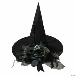 Witch Hat With Black Flower