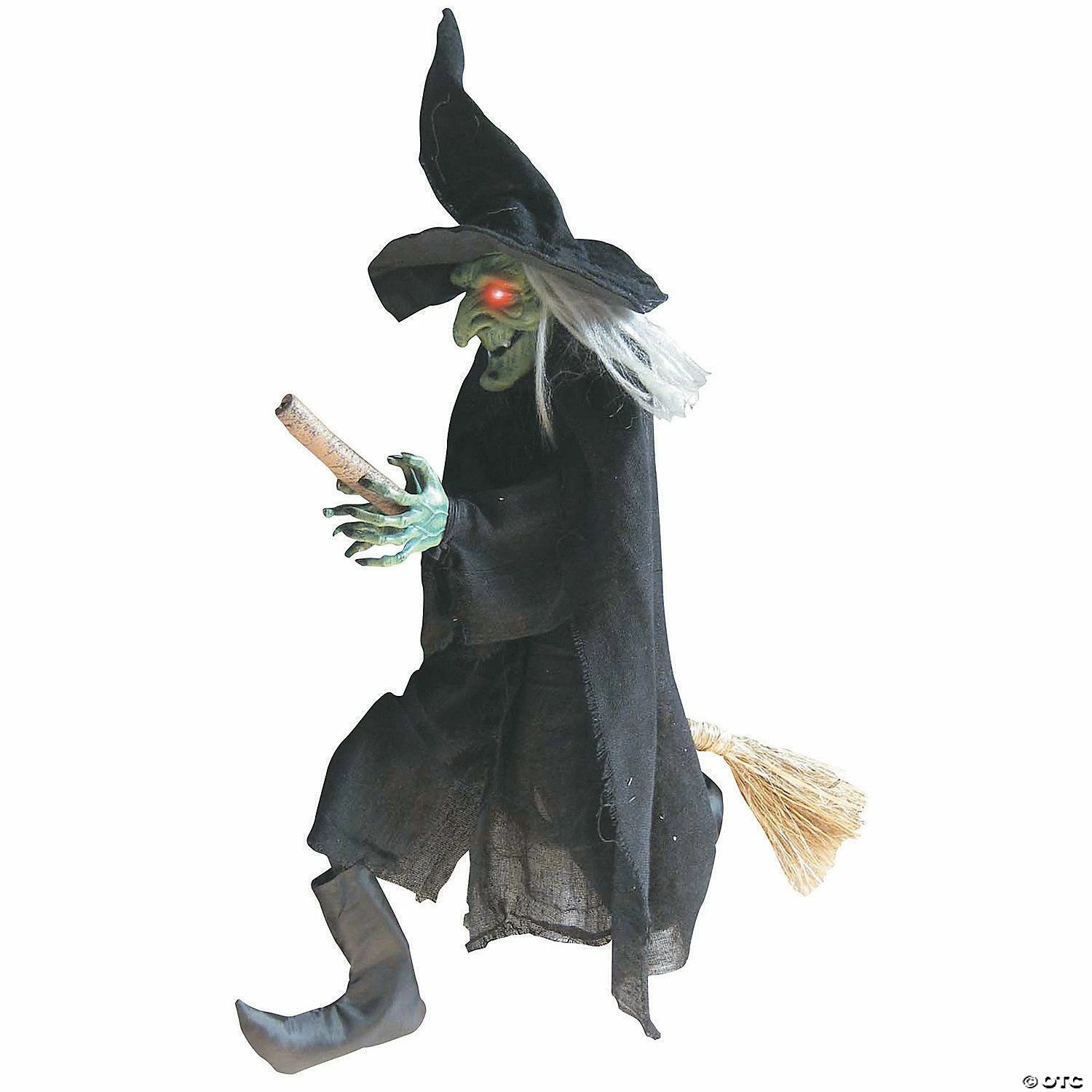 42" Flying Green-Faced Witch On A Broom 3 42" Flying Green-Faced Witch On A Broom