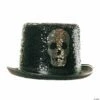 Reversible Silver Sequin Skull Top Hat - Adult -SpookyCrafts Shop ur30281os